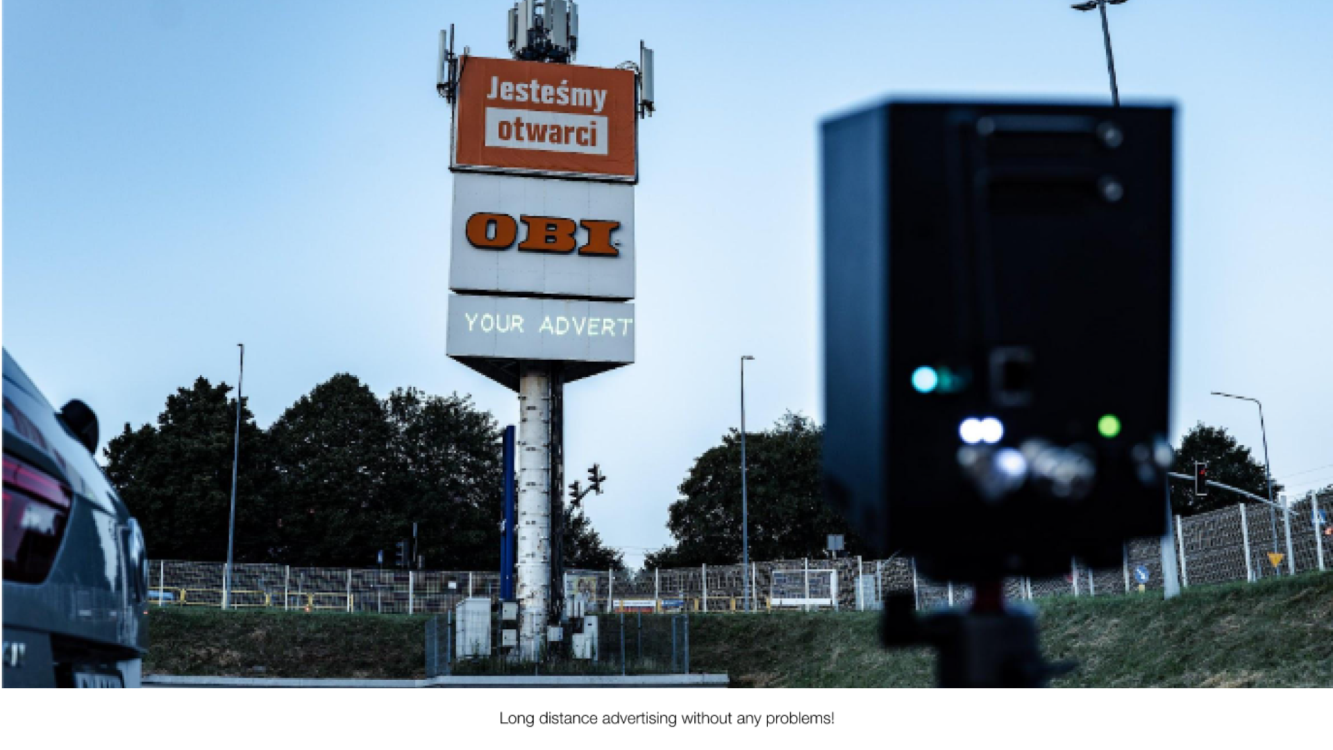 The laser advertising with an outdoor laser projector system