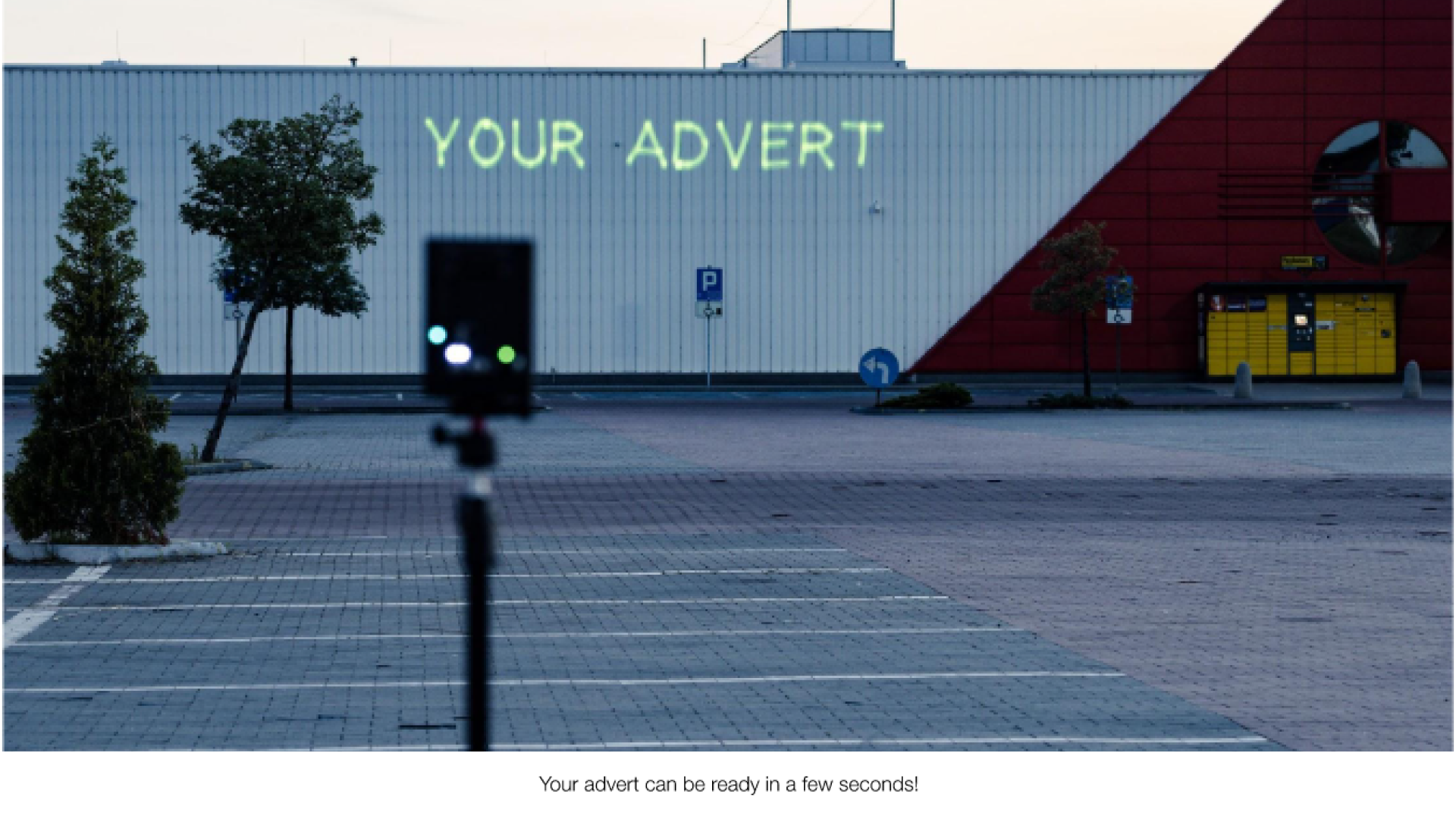 The laser advertising with an outdoor laser projector system